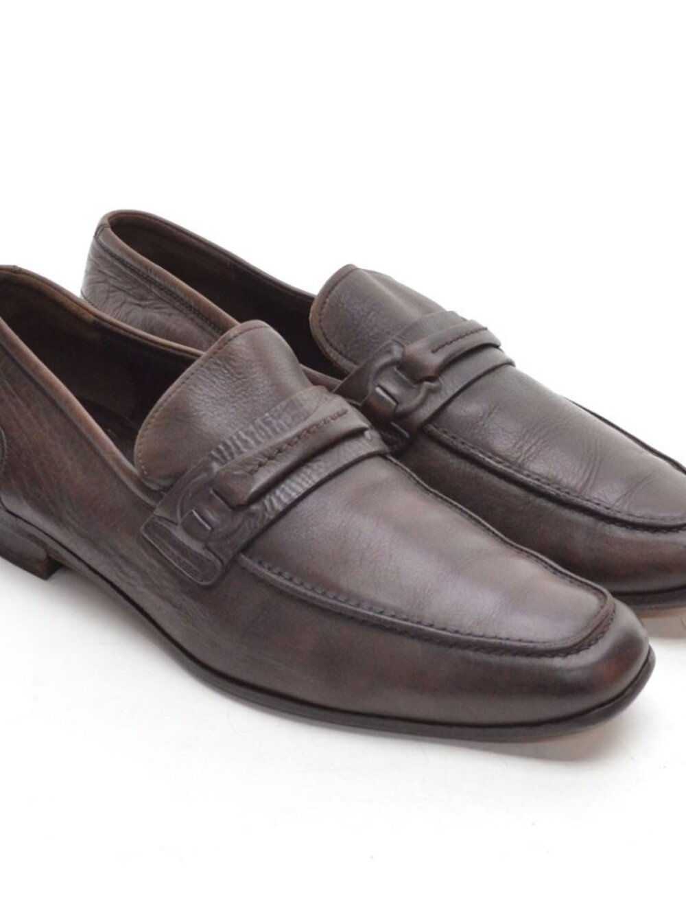 Men Salvatore Ferragamo Gancini Embossed Loafer 10.5 EE